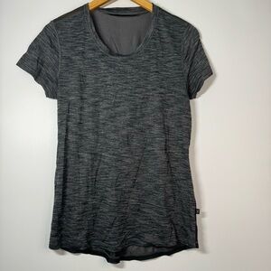 Lululemon Heather Gray Fitted Short Sleeve Tee Mesh Back Size 6
